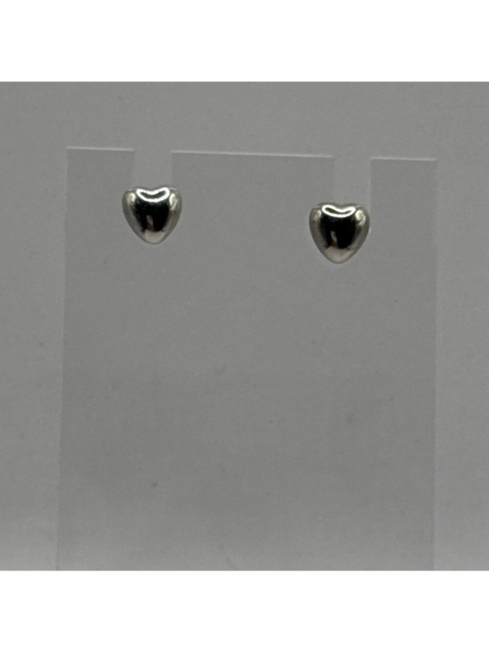 Silver Mini Puffy Heart Stud Earrings Y2K Coquette Aesthetic Love Minimalist